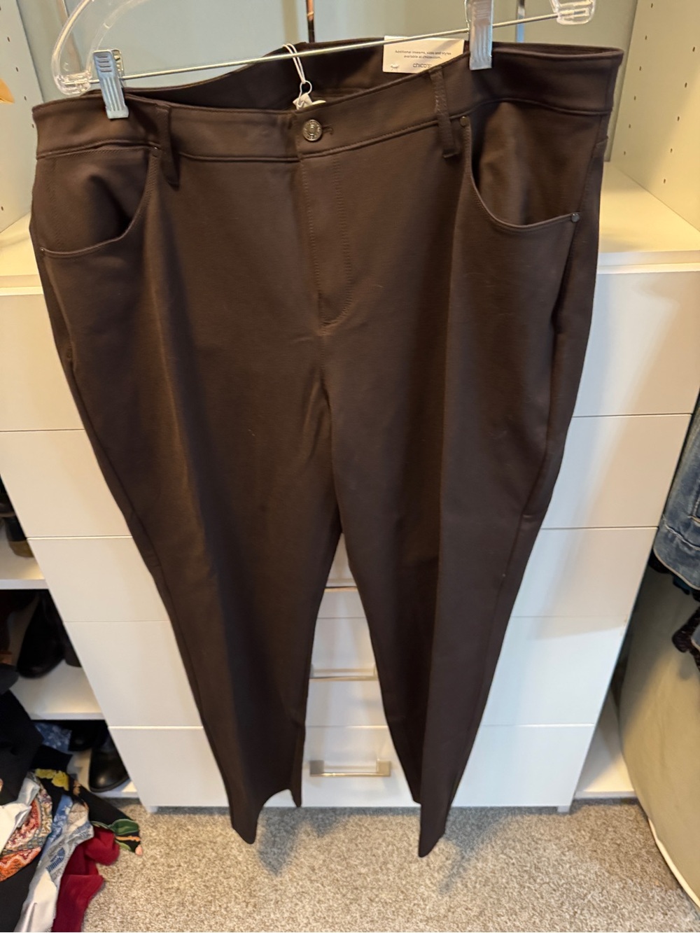 Chico's Dark Brown Pull-On Stretch Pants